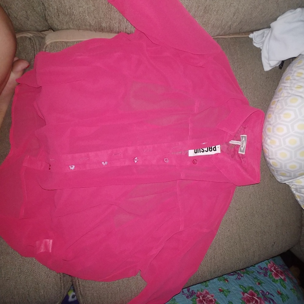 Sheer button up shirt